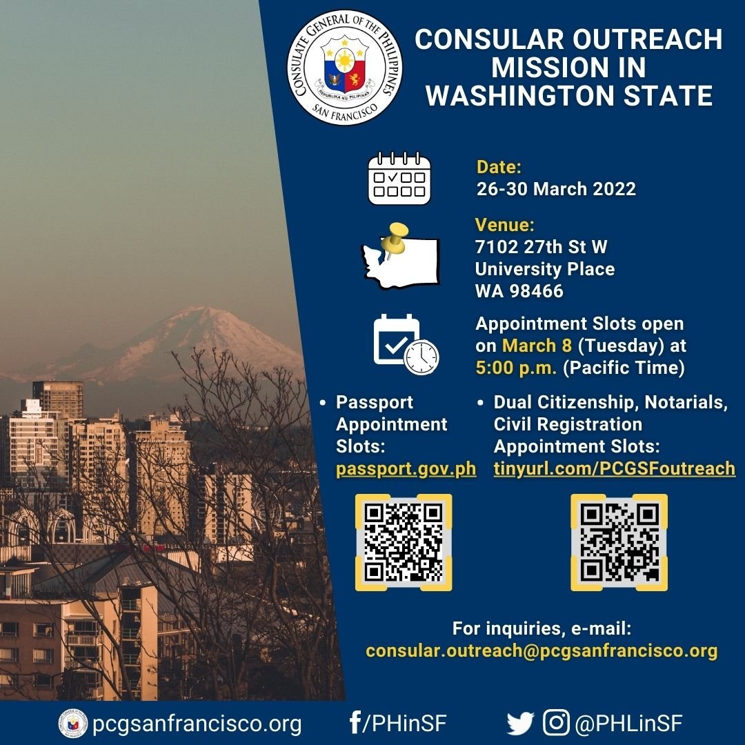 Philippine Consular Outreach Schedule 2022 Consular Outreach - Philippine Consulate General In San Francisco