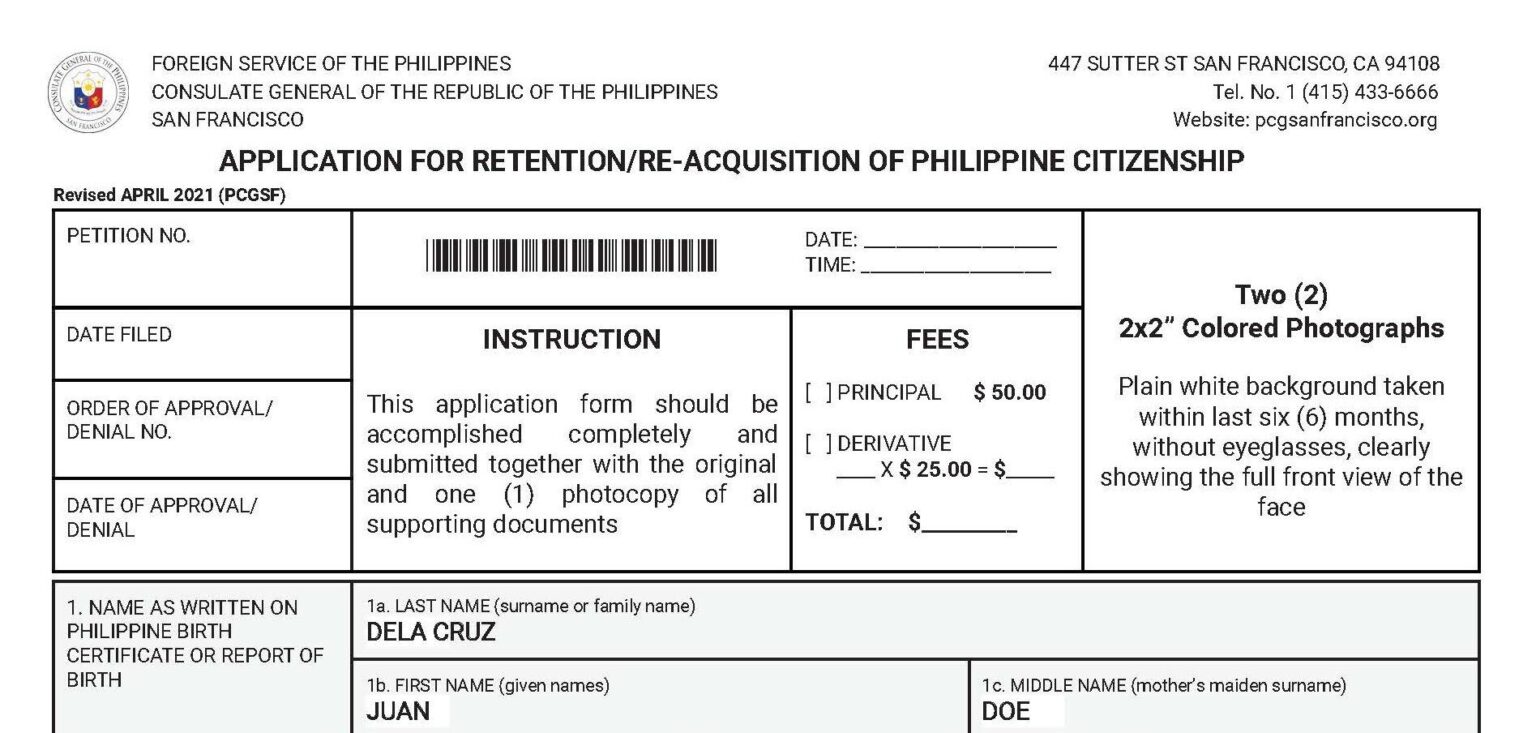 Dual Citizenship Philippine Consulate General In San Francisco 5854