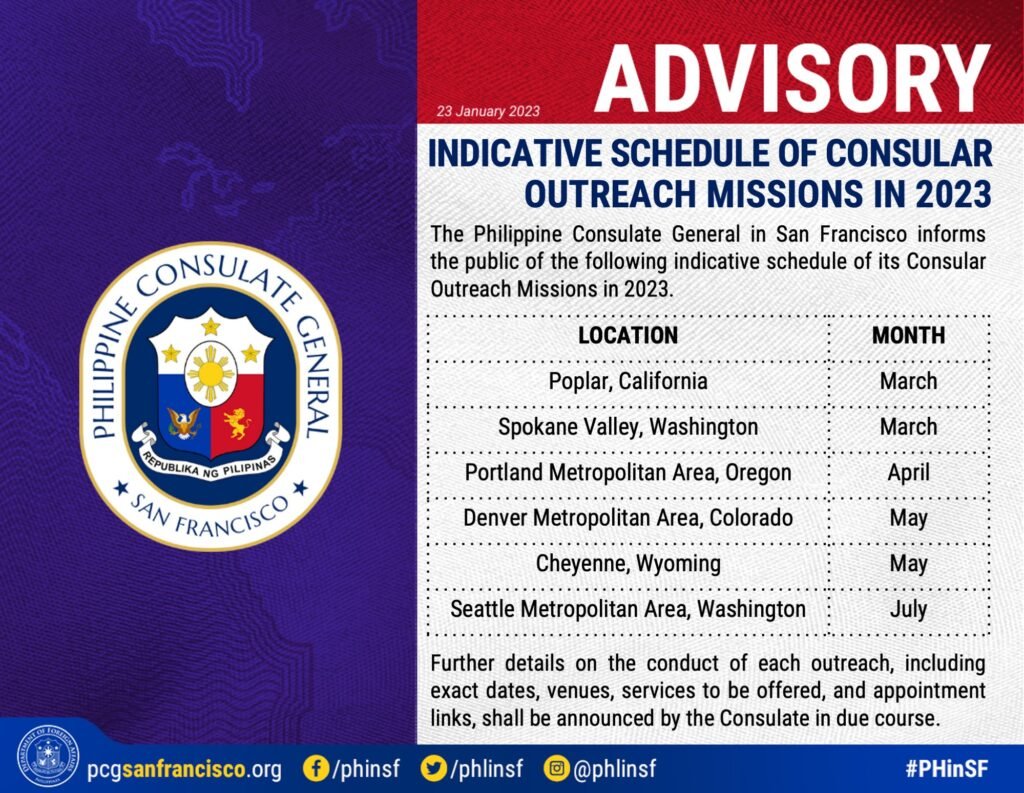 Consular Outreach - Philippine Consulate General in San Francisco